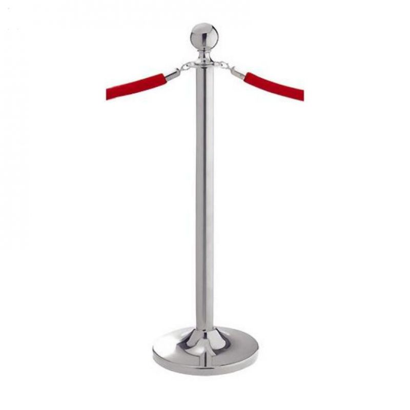 Stâlp delimitare cromat cu cap tip sferă