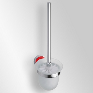 Trend-i - Perie pentru wc cu vas din sticlă (roşu)