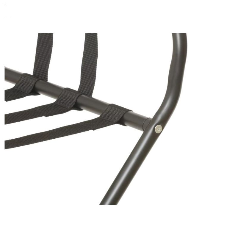 Suport pliabil hotelier pentru bagaje cu spătar – Mary II - negru