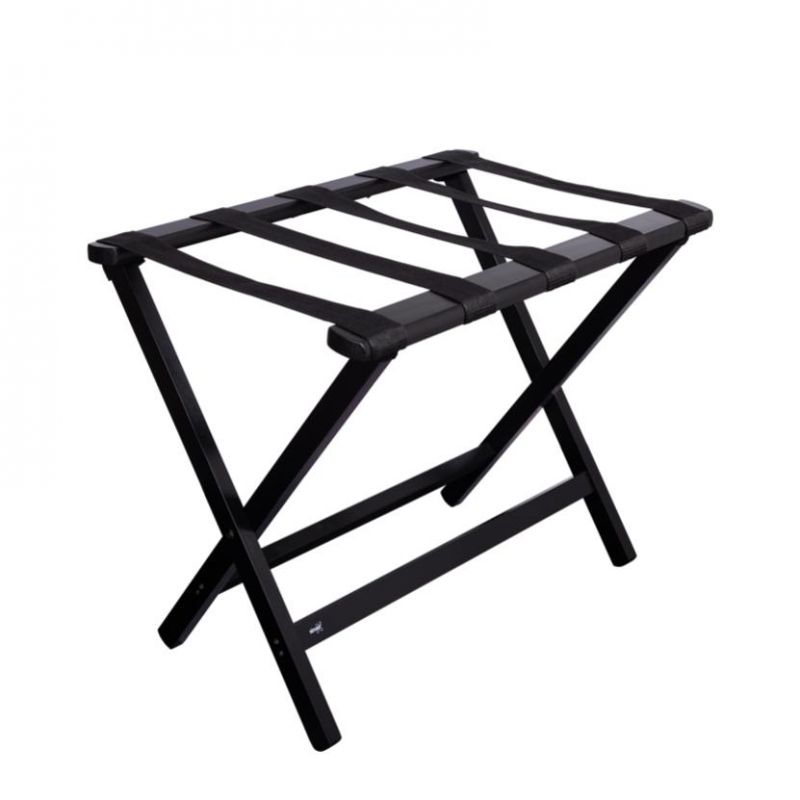 Suport pentru bagaje pliabil din lemn - negru
