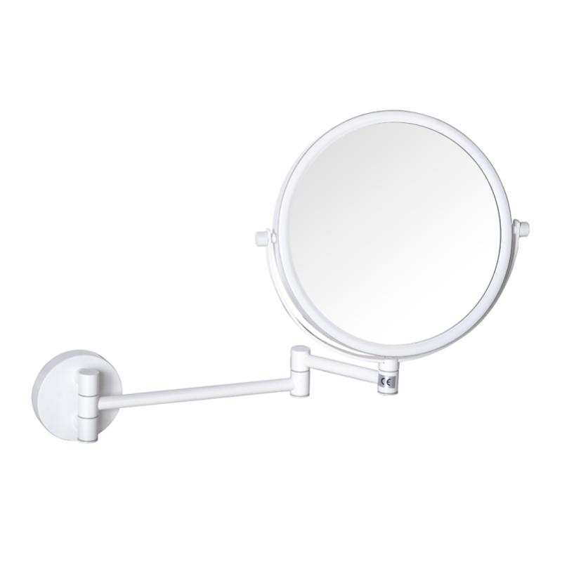 Oglindă cosmetică dublă, Ø 200 mm – alb