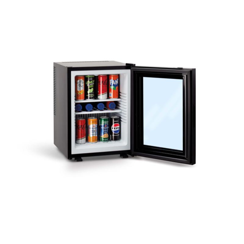 Minibar hotelier, termoelectric, ușă din sticlă, 40L